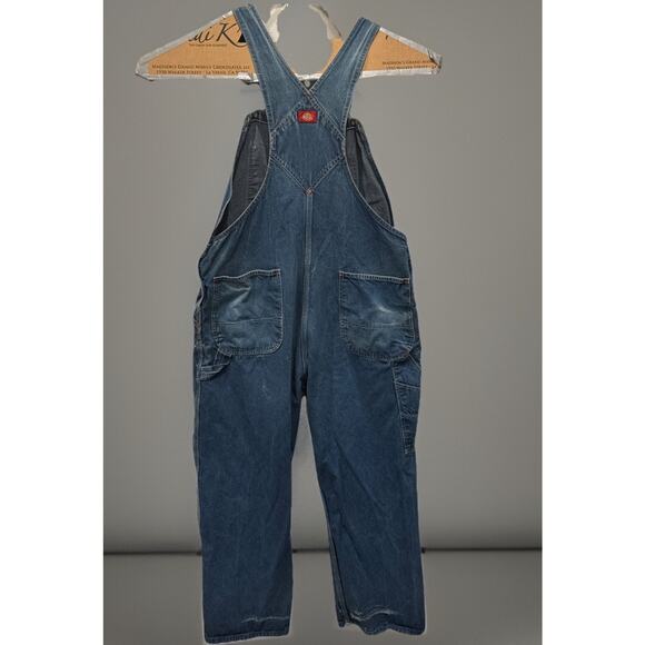 Dickies Dungarees Adult 42x28 Blue Overalls Bib Denim Work Wear Carpenter Mens - Picture 8 of 12